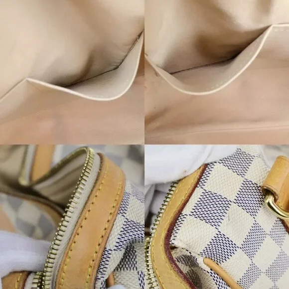 LOUIS VUITTON LV Stresa PM Shoulder Bag Damier Azur Leather White
